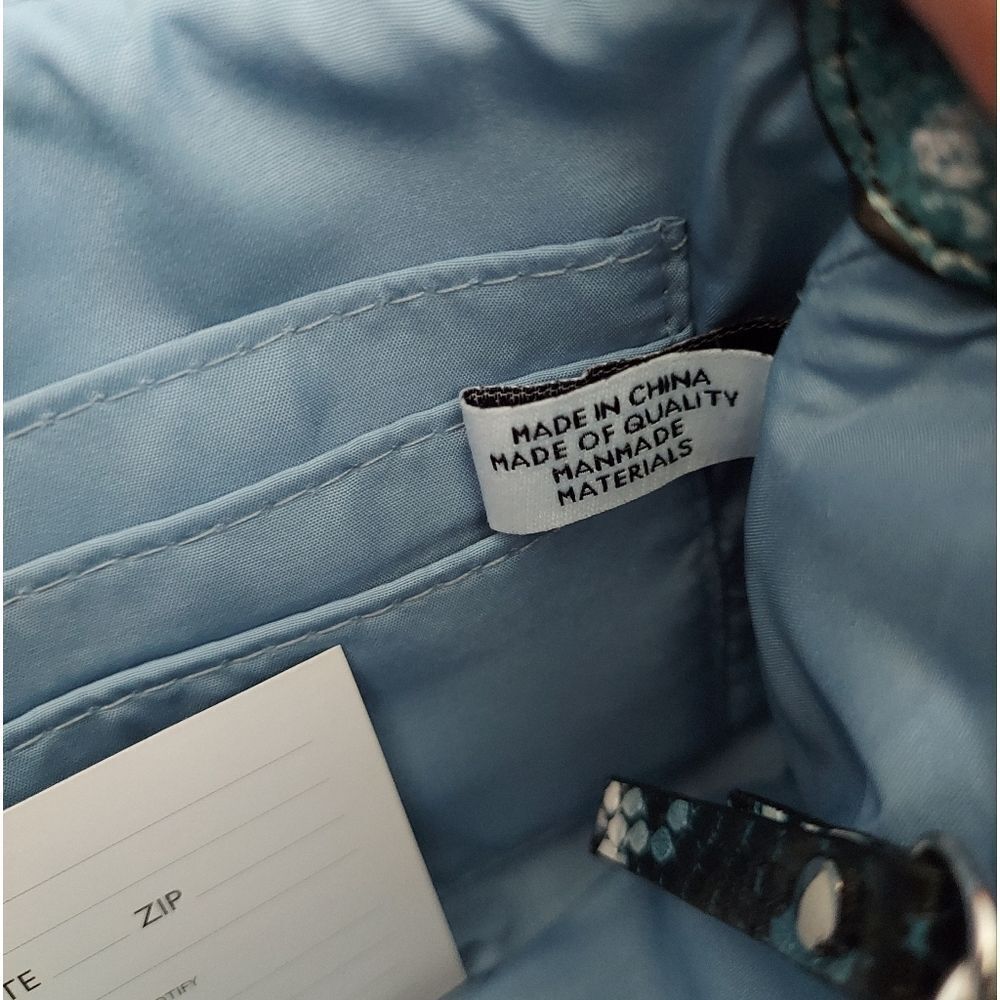 Nine West Blue Snakeskin Card Holder Wristlet Wallet Clutch Purse - Picture 5 of 7